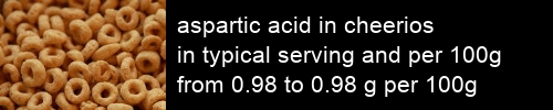 aspartic acid in cheerios information and values per serving and 100g